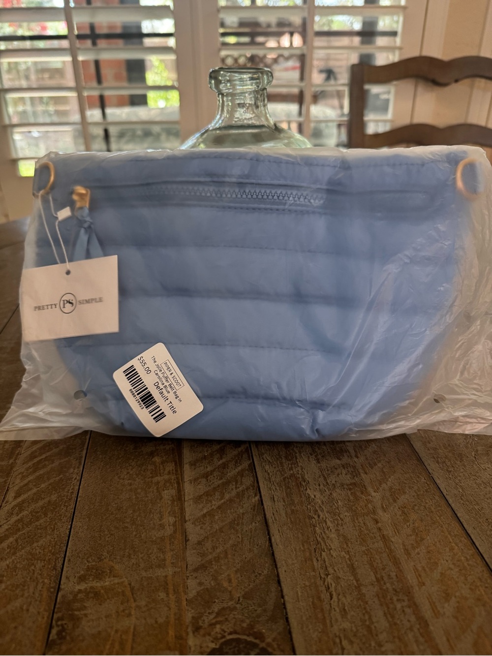 NWT, Piper & Scoot  blue puffy belt bag/ crossbody.